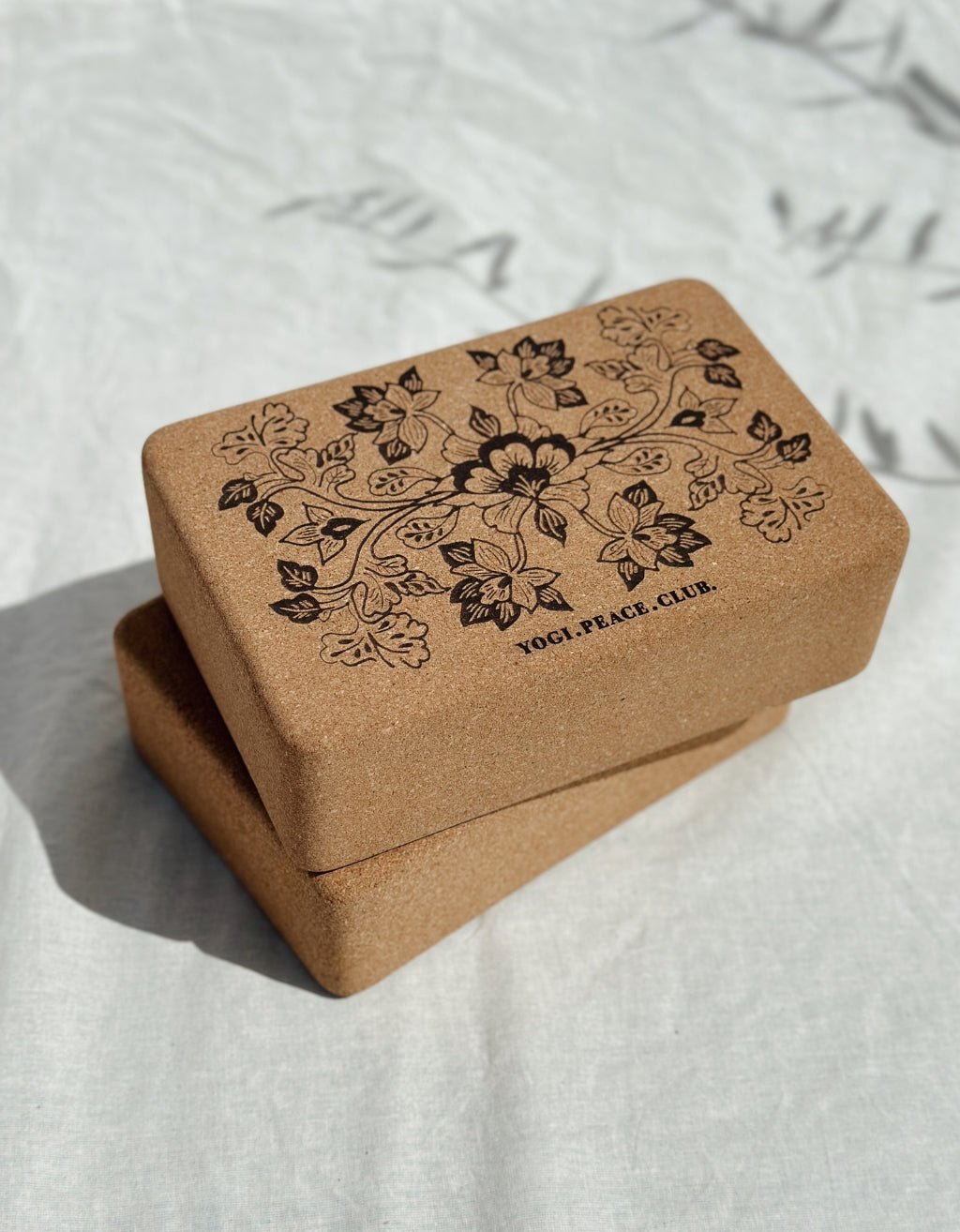 Cork Yoga Block - Lotus 2 Pack - Yogi Peace Club - Yoga Block