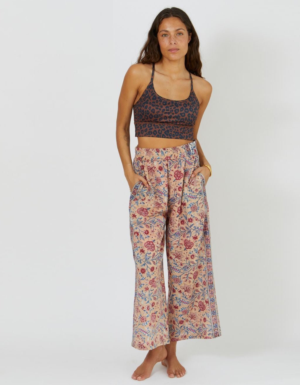 Cotton Yoga Pants - Rose - Yogi Peace Club - YOGA PANTS